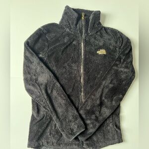 The North Face Fuzzy Fleece Zip Up Jacket Black Gold Women’s Size Medium
